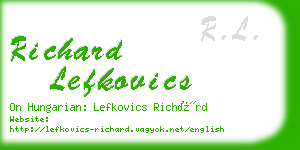 richard lefkovics business card
